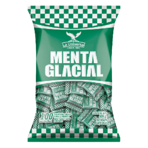 MENTA GLACIAL LA UNIVERSAL 400g. Cj x 16 Bolsas x 100Uds.