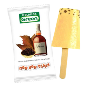 HELADO GREEN RON CON PASAS 110g.Cj. x 50Uds.